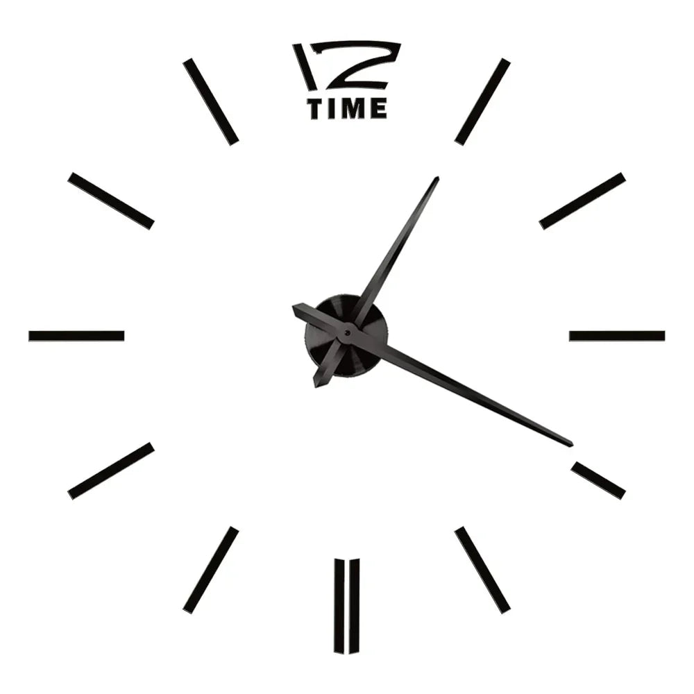 DIY 3D Mirrored Acrylic Wall Clock - Self-Adhesive Home Decor for Kitchen and Living Room