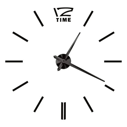 DIY 3D Mirrored Acrylic Wall Clock - Self-Adhesive Home Decor for Kitchen and Living Room