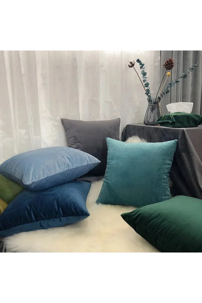 Velvet Cushion Cover in Beige Color