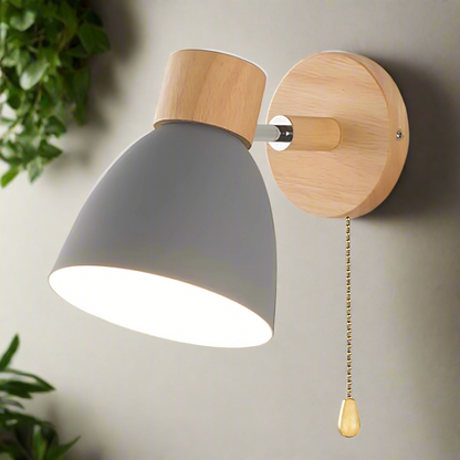 Wall Light in Scandinavian Design with Pull Switch Feature