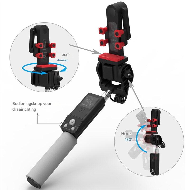 360° Rotating Selfie Stick with Bluetooth Remote Control