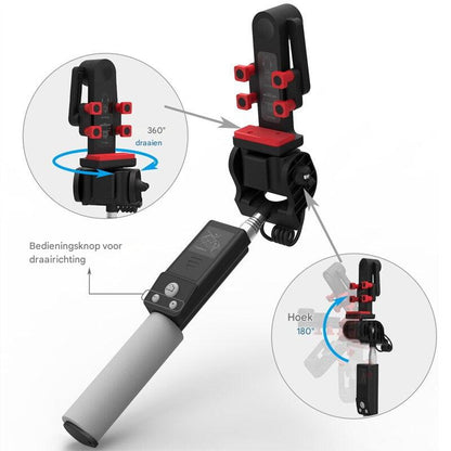 360° Rotating Selfie Stick with Bluetooth Remote Control