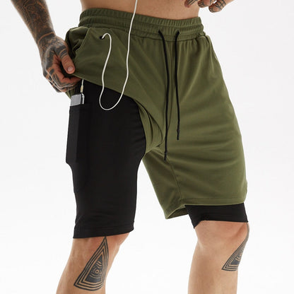 Dual-Function Quick-Dry Athletic Shorts