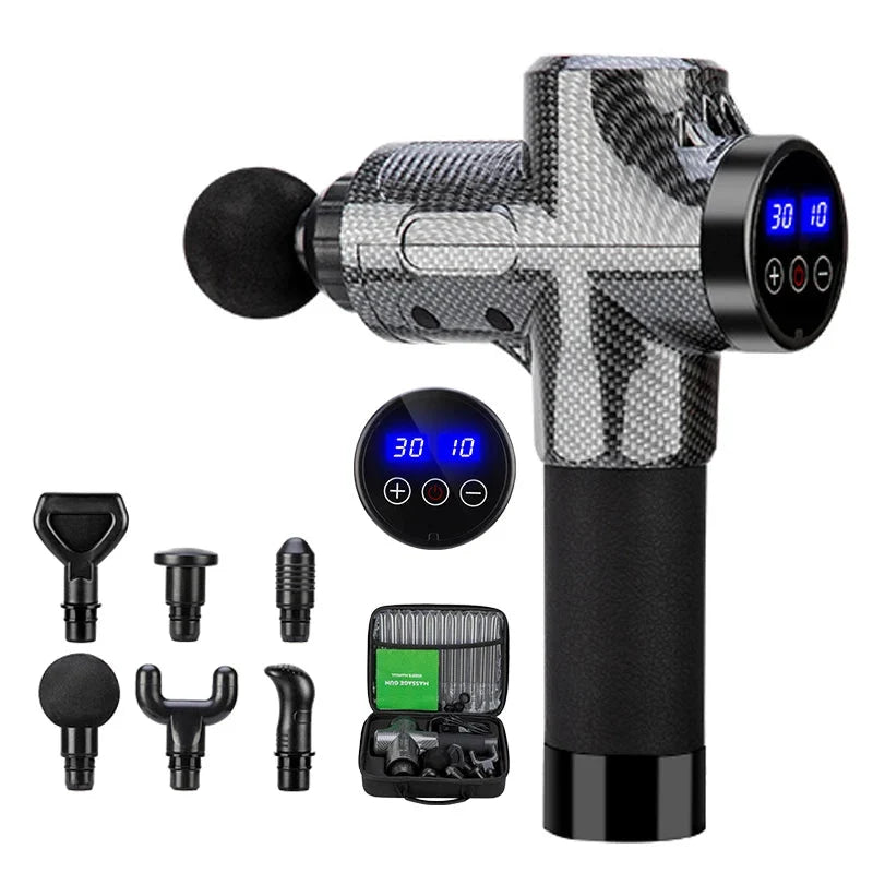 Massage Gun for Deep Tissue Relief | 30 Speed Settings, 6 Attachments, Silent Operation
