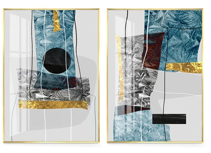 Chic Nordic Ice-Inspired Geometric Canvas Art for Modern Spaces