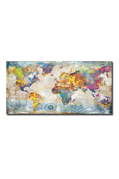 World Map Canvas Art for Home Decor