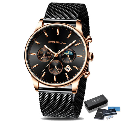 Sport Watch for Men with Metal Band