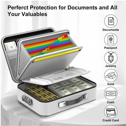 SecureShield A4 Document Protector – Dual-Layer Fire & Water Resistant Organizer