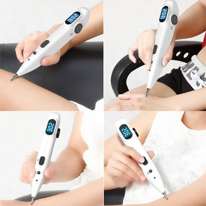 Rechargeable Massage Pen with 9 Intensity Settings, Audio Alert, 2 Probes