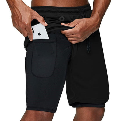 Dual-Function Quick-Dry Athletic Shorts