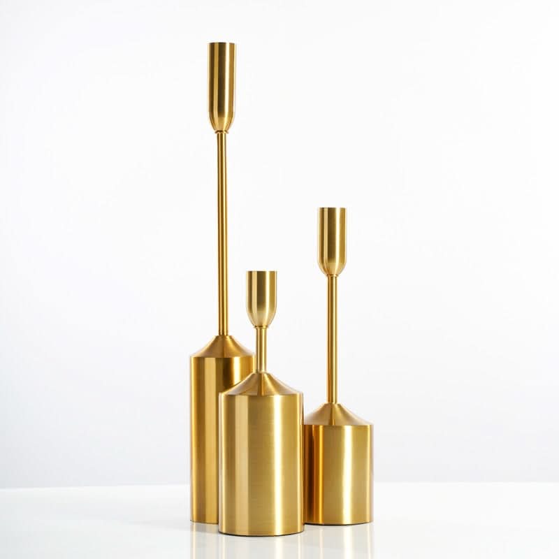 Set of Gold Candlesticks for Elegant Home Decor