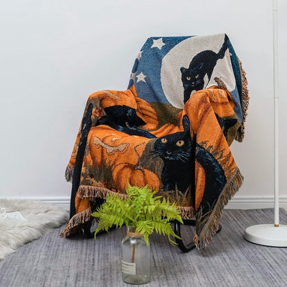 Vintage Style Pumpkin Sofa Throw Blanket Cover