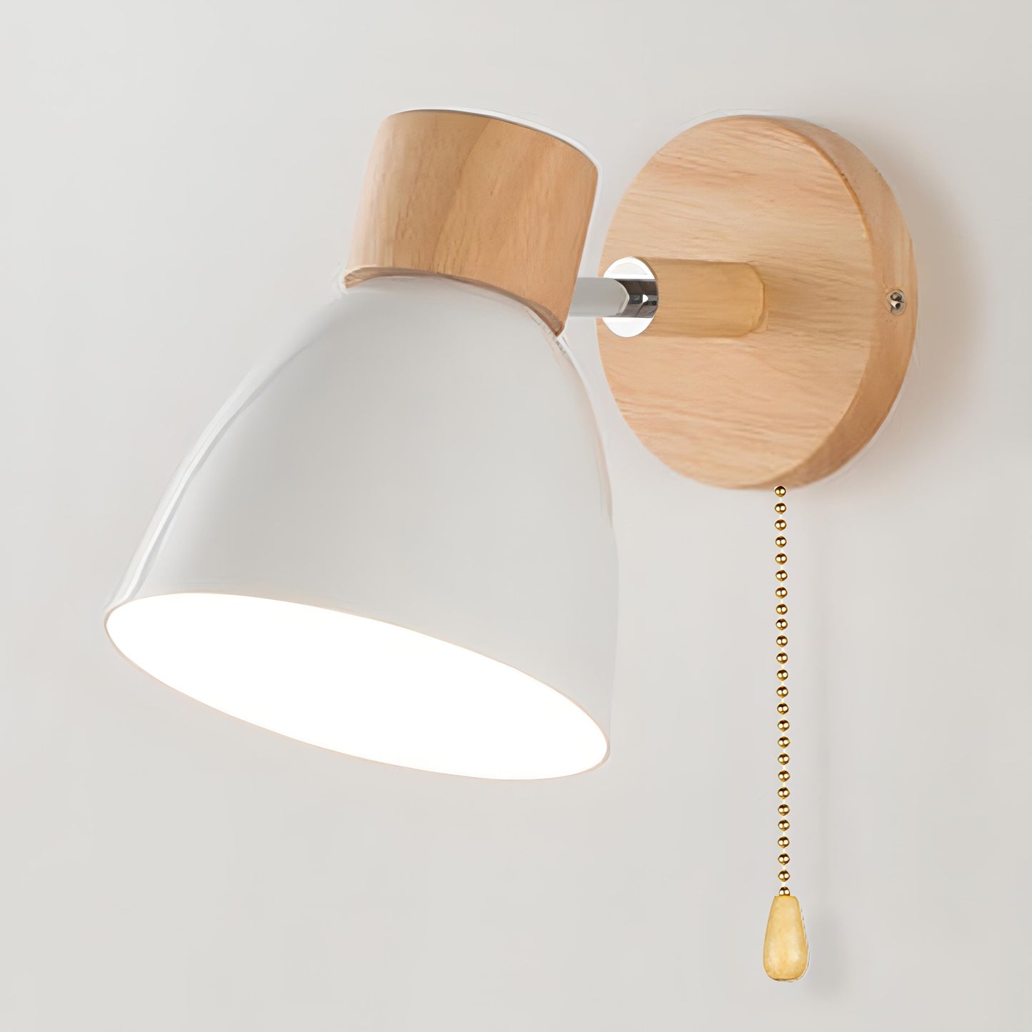 Wall Light in Scandinavian Design with Pull Switch Feature