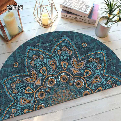 Non-Slip Semicircular Doormat in Bohemian Style