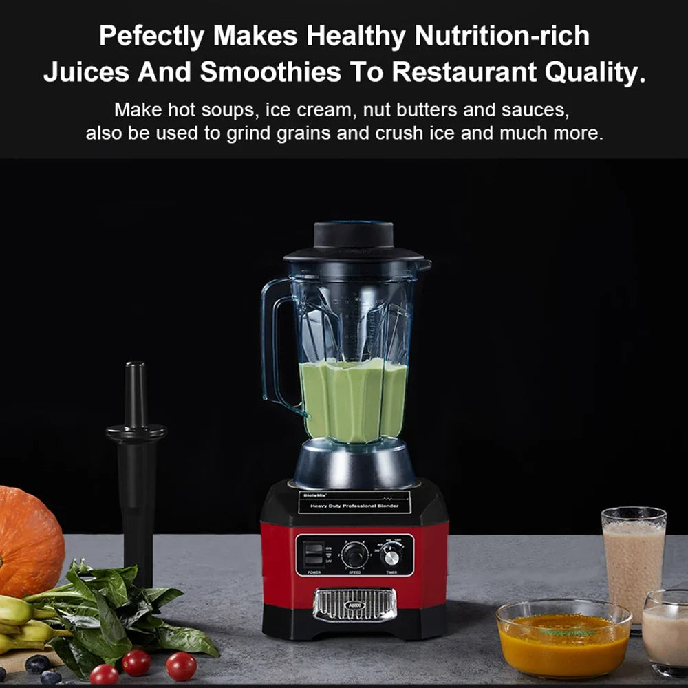 2200W Countertop Blender with 2L Jar, 6-Blade System, Timer, Silent Operation