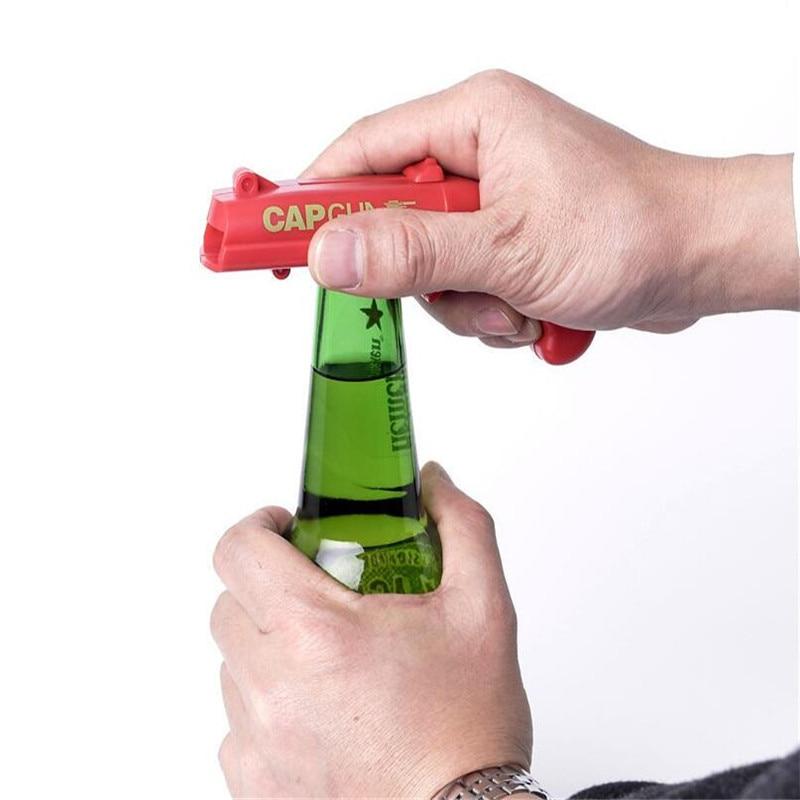 Cap-Launching Bottle Opener with 16-Meter Range