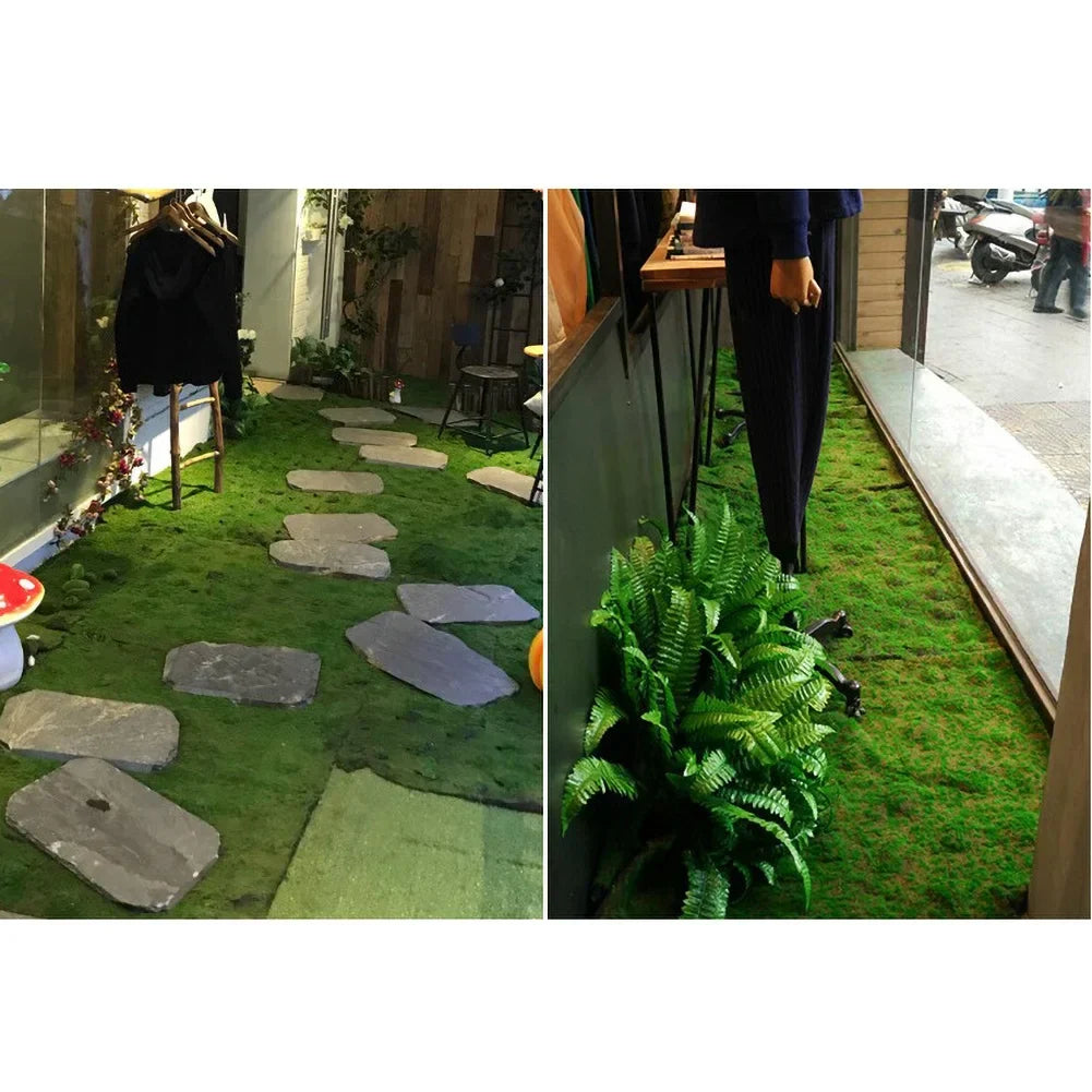 Simulation Artificial Turf Mat with Moss Grass Design