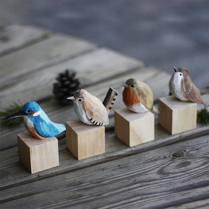 Handcrafted Wooden Bird Statues for Home Decor – GloRadiance Collection
