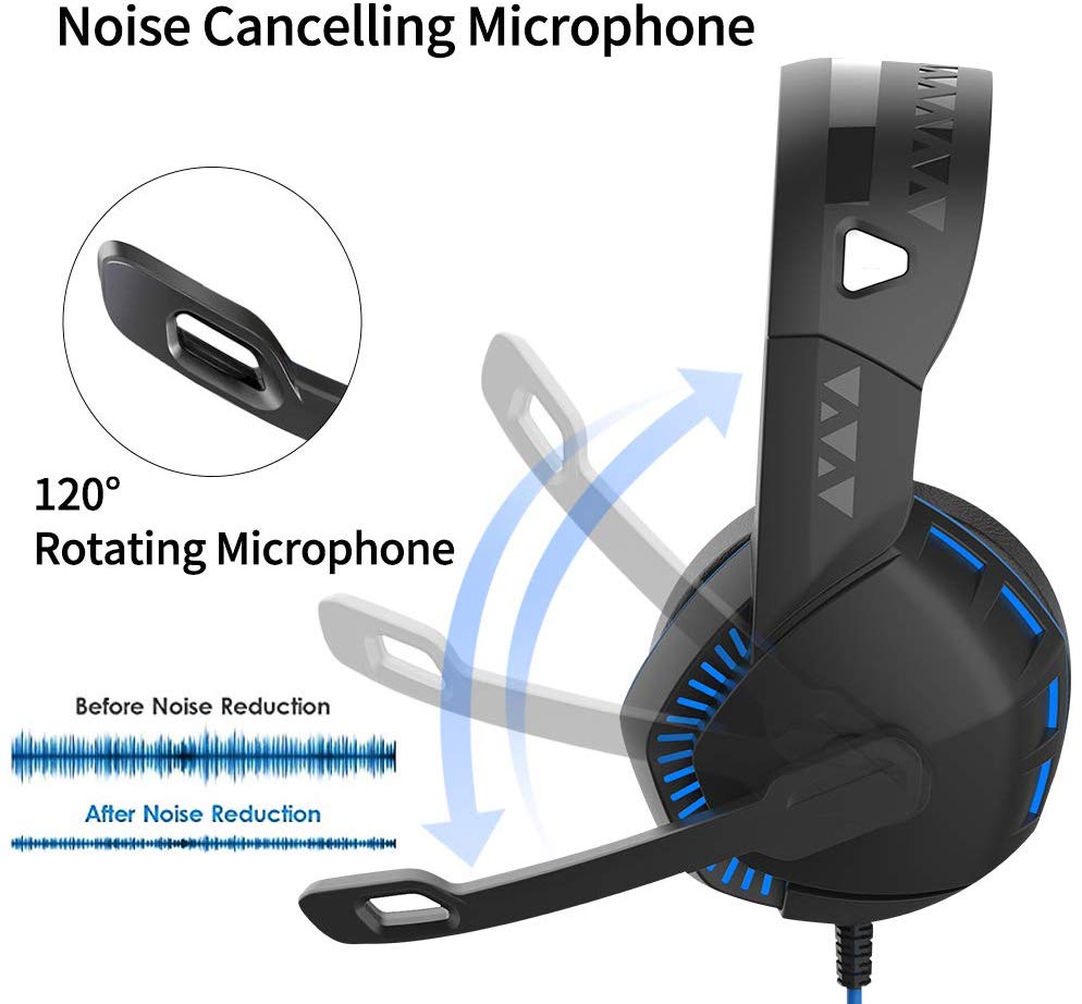 Versatile Gaming Headset with LED Lights and Volume Control