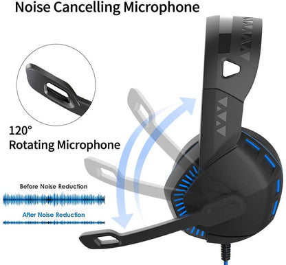 Versatile Gaming Headset with LED Lights and Volume Control