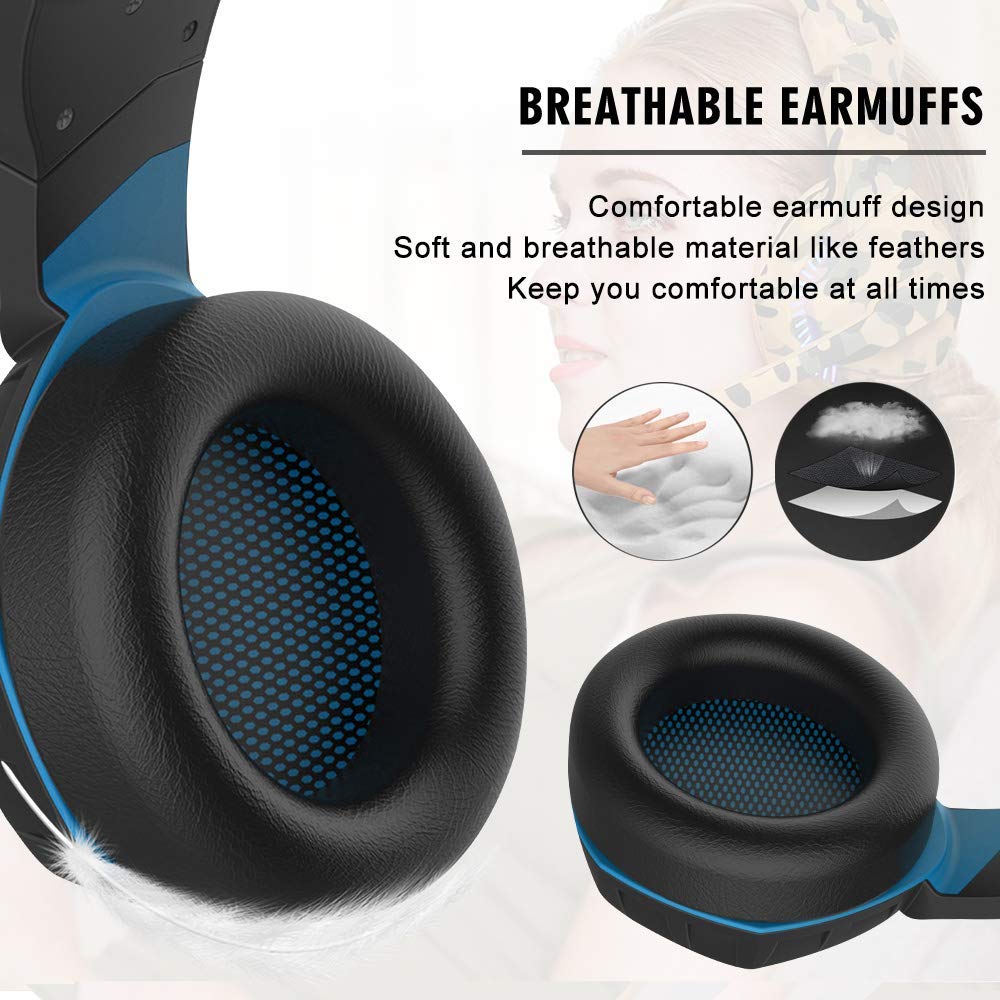 Versatile Gaming Headset with LED Lights and Volume Control