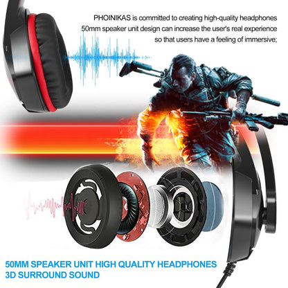 Versatile Gaming Headset with LED Lights and Volume Control