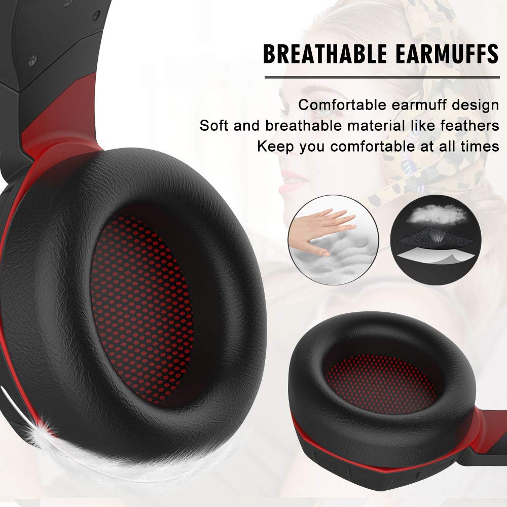 Versatile Gaming Headset with LED Lights and Volume Control