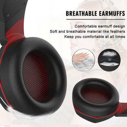 Versatile Gaming Headset with LED Lights and Volume Control