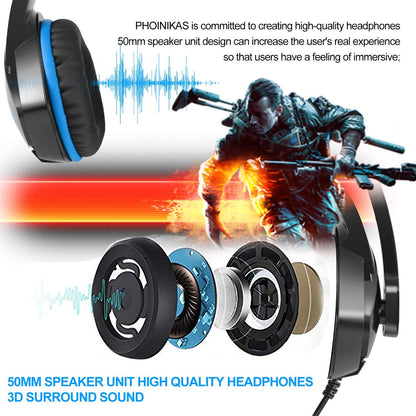 Versatile Gaming Headset with LED Lights and Volume Control