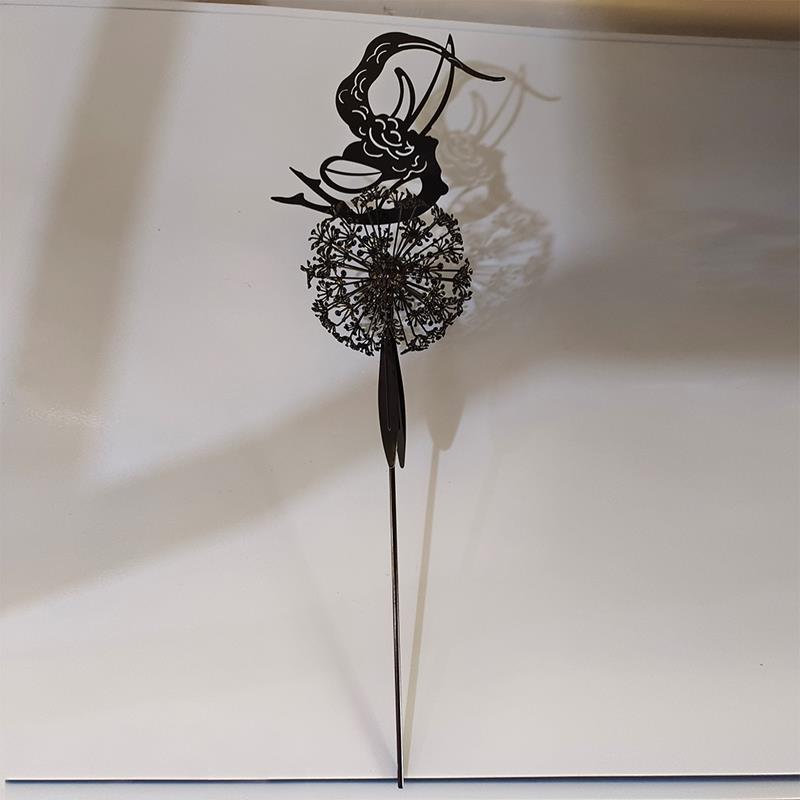 Outdoor Garden Sculpture of Fairies and Dandelions Dancing Together