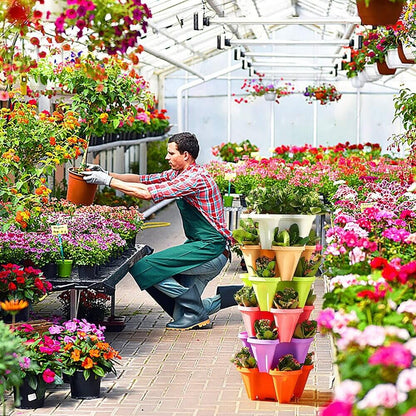 Wheeled Stackable Pots for Vertical Gardening