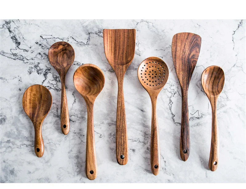 Elegant 7-Piece Kitchen Set in Teak Wood