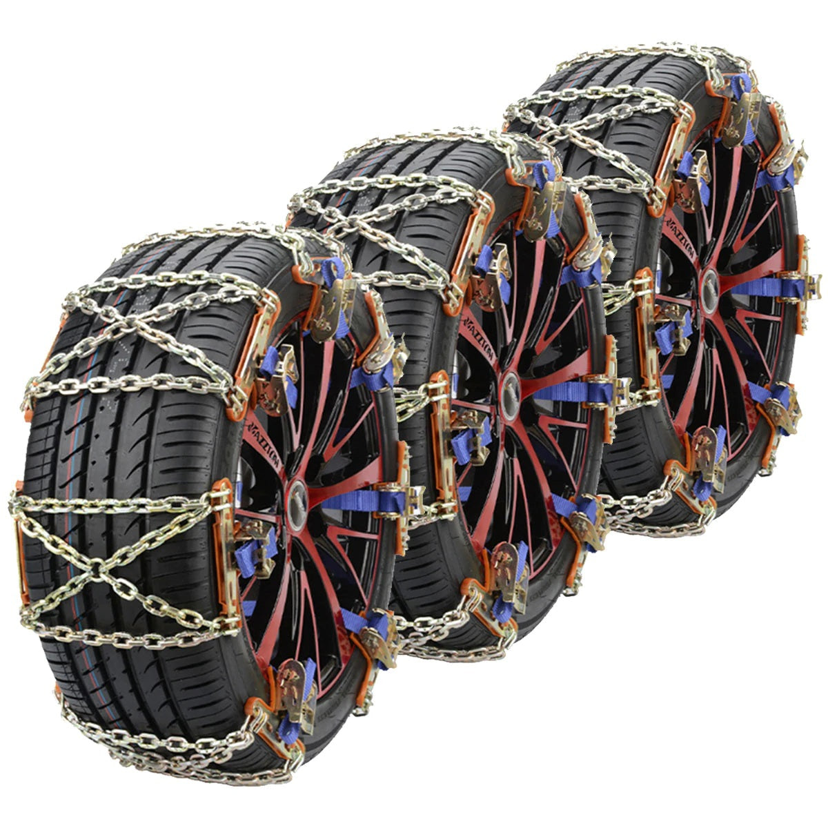 Anti-Skid Tire Chains for Cars - Universal Alloy Steel Design