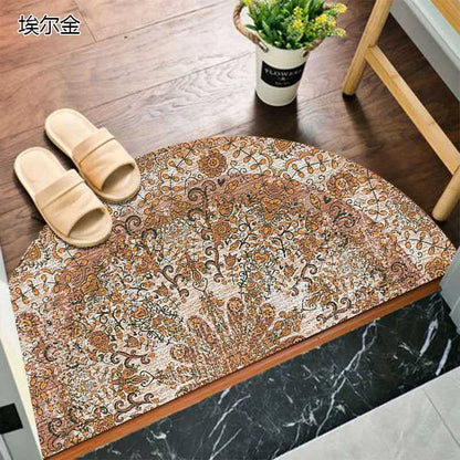 Non-Slip Semicircular Doormat in Bohemian Style
