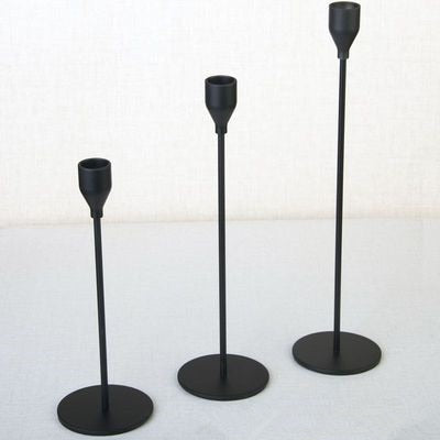 Set of Three Metal Candle Holders