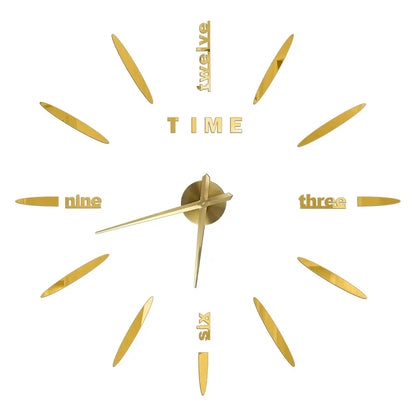 DIY 3D Mirrored Acrylic Wall Clock - Self-Adhesive Home Decor for Kitchen and Living Room