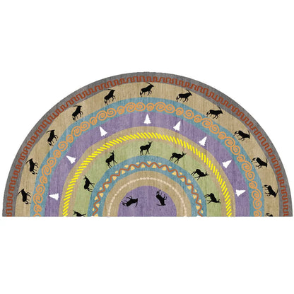 Non-Slip Semicircular Doormat in Bohemian Style