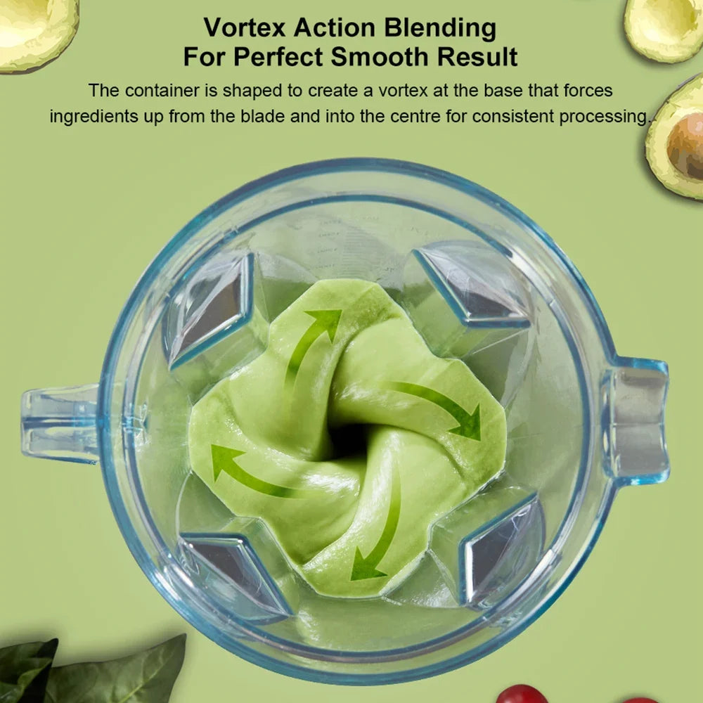 2200W Countertop Blender with 2L Jar, 6-Blade System, Timer, Silent Operation
