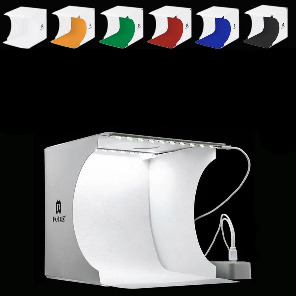 Compact Photo Studio Set with LED Lights and 6 Backdrops