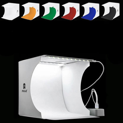 Compact Photo Studio Set with LED Lights and 6 Backdrops