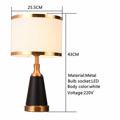 Gold Iron LED Table Lamp for Bedroom, Living Room, or Hotel Decor