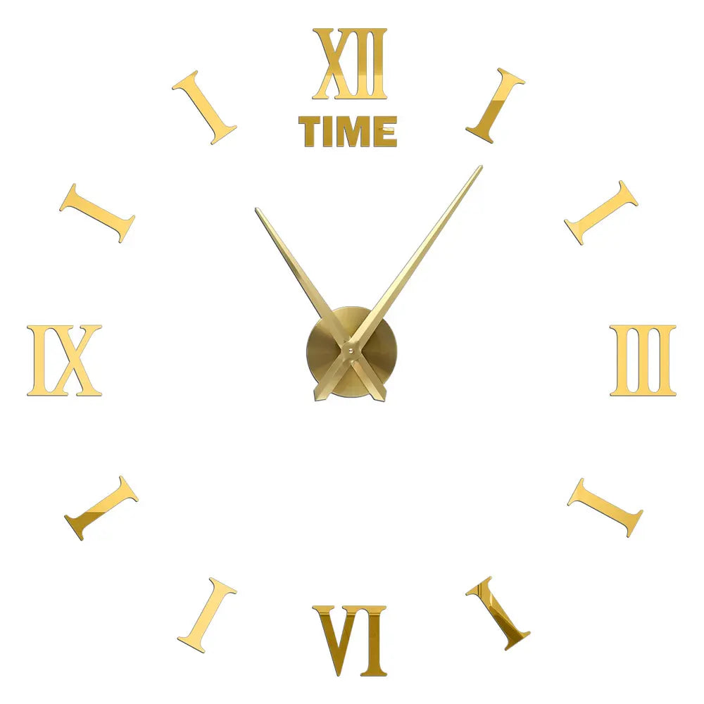 DIY 3D Mirrored Acrylic Wall Clock - Self-Adhesive Home Decor for Kitchen and Living Room