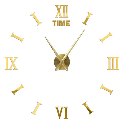 DIY 3D Mirrored Acrylic Wall Clock - Self-Adhesive Home Decor for Kitchen and Living Room