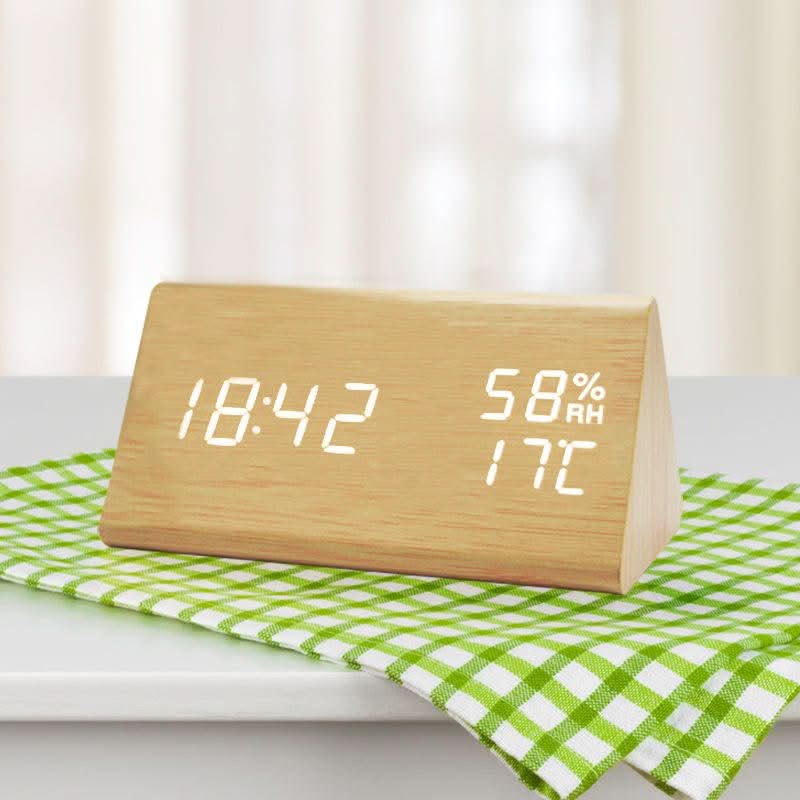 Minimalist Digital Clock with Temperature Display and Light Control