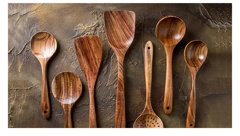Elegant 7-Piece Kitchen Set in Teak Wood