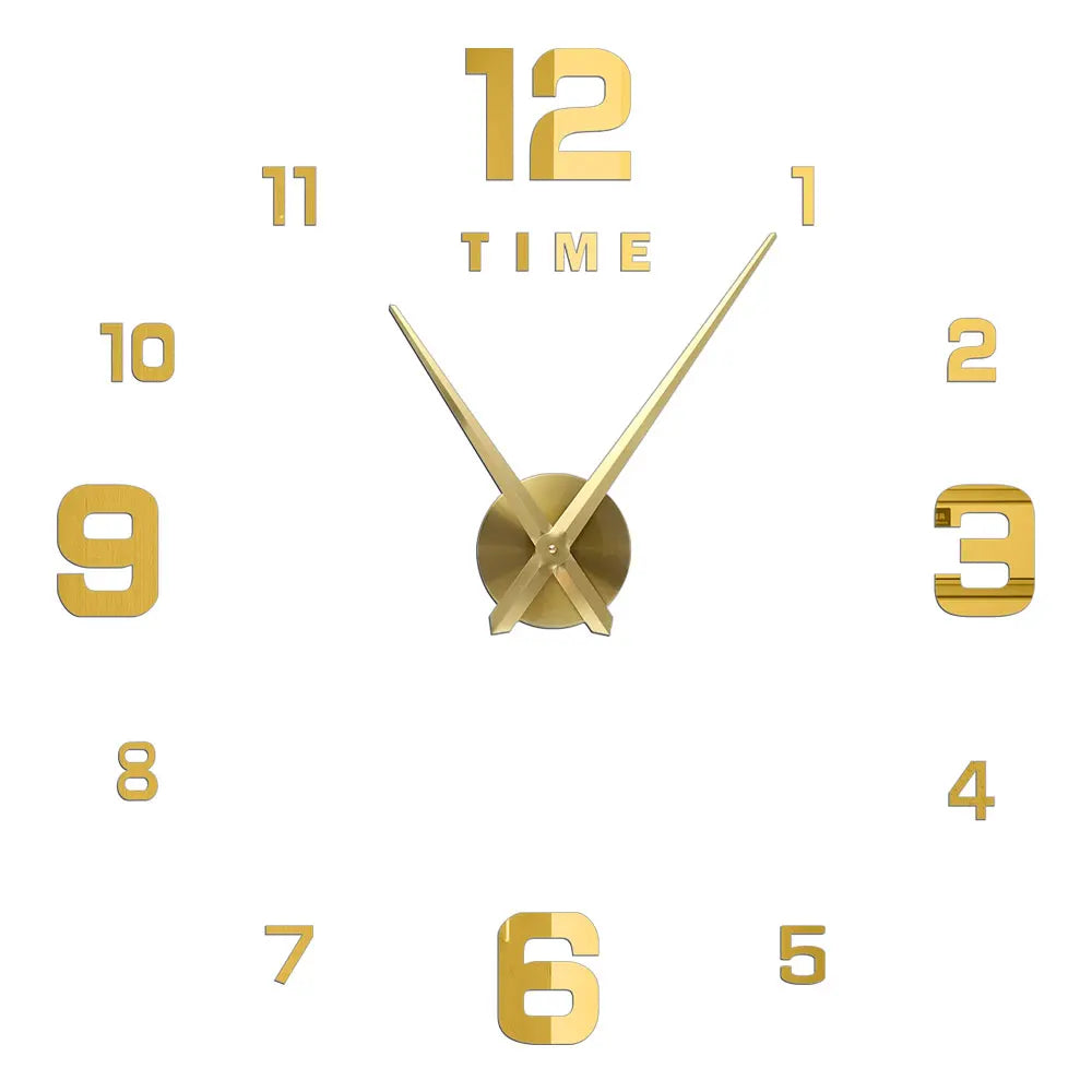 DIY 3D Mirrored Acrylic Wall Clock - Self-Adhesive Home Decor for Kitchen and Living Room