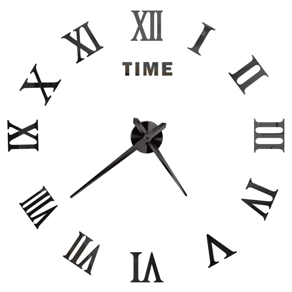 DIY 3D Mirrored Acrylic Wall Clock - Self-Adhesive Home Decor for Kitchen and Living Room