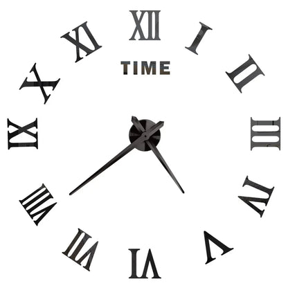 DIY 3D Mirrored Acrylic Wall Clock - Self-Adhesive Home Decor for Kitchen and Living Room