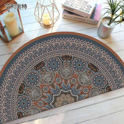 Non-Slip Semicircular Doormat in Bohemian Style
