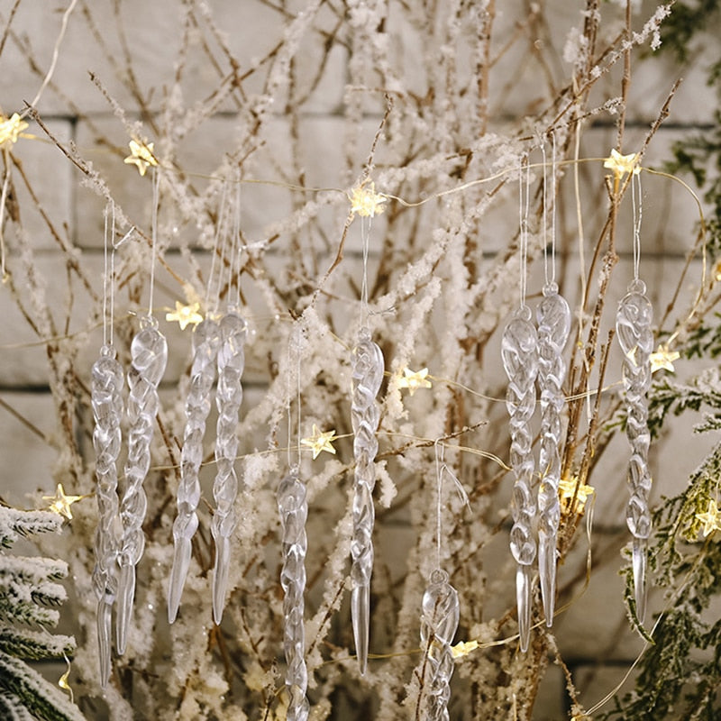 Set of 12 Festive Tree Decoration Faux Icicles